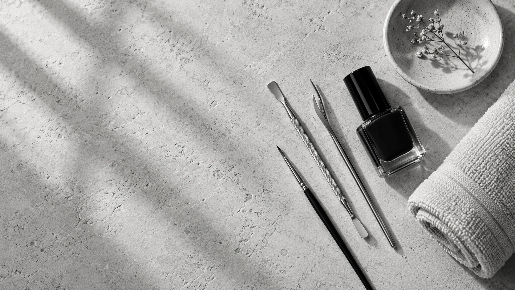 Manicure tools arranged with care