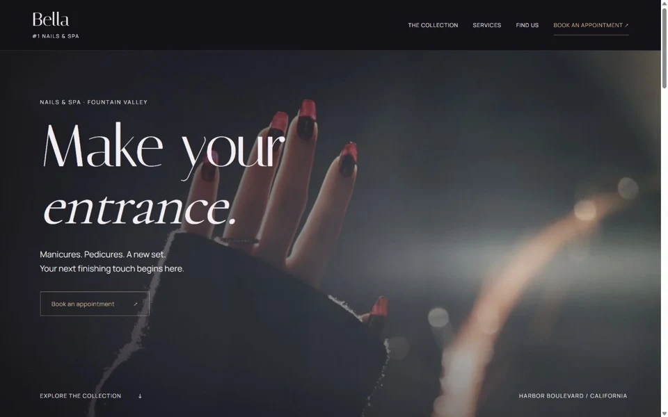 Bella #1 Nails & Spa website preview