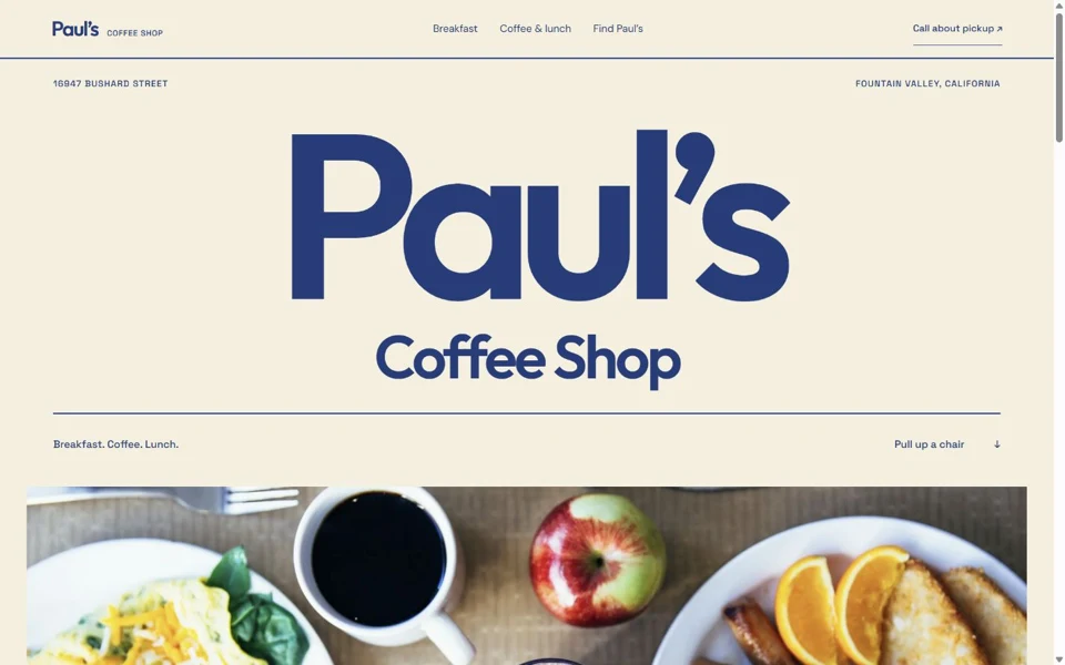 Paul’s Coffee Shop website preview