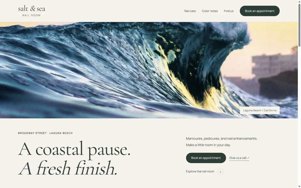 Salt & Sea Nail Room website preview