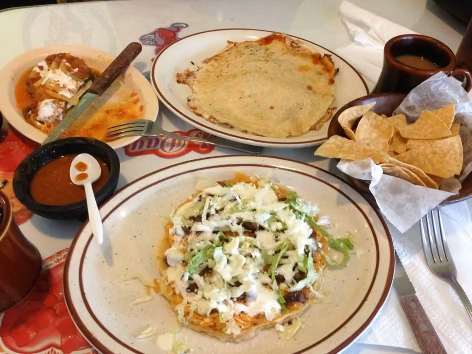 Licha’s Restaurant · a table of Mexican dishes