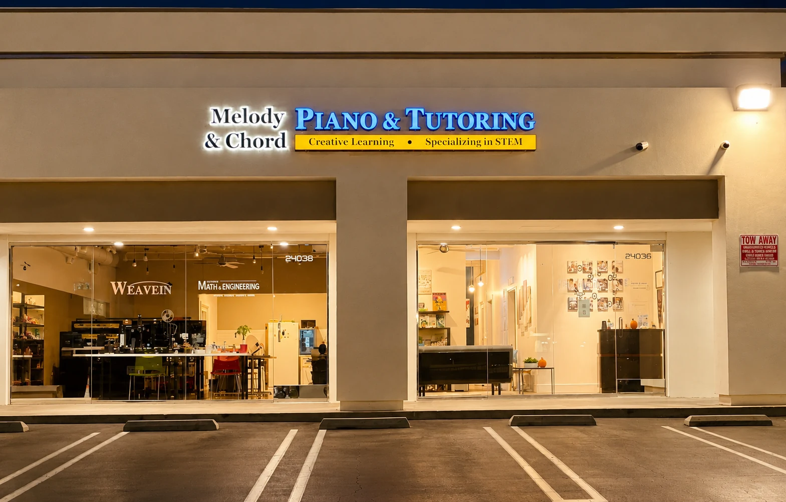 The school storefront in the original website image.