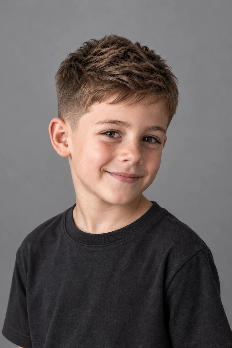 Boy with a short textured crop