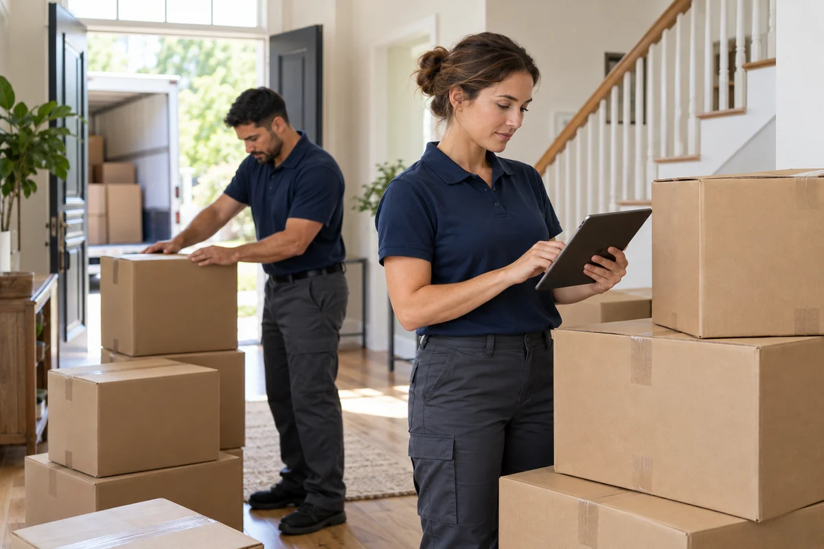 AI-generated moving concept: checking the details with fictional adults; not actual business staff