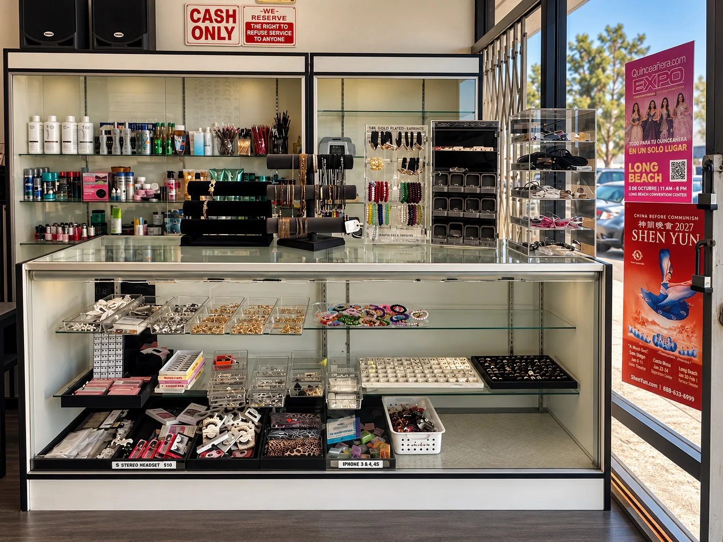 Beauty displays: front display
